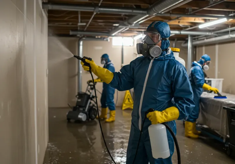 Basement Sanitization and Antimicrobial Treatment process in Albany, IN